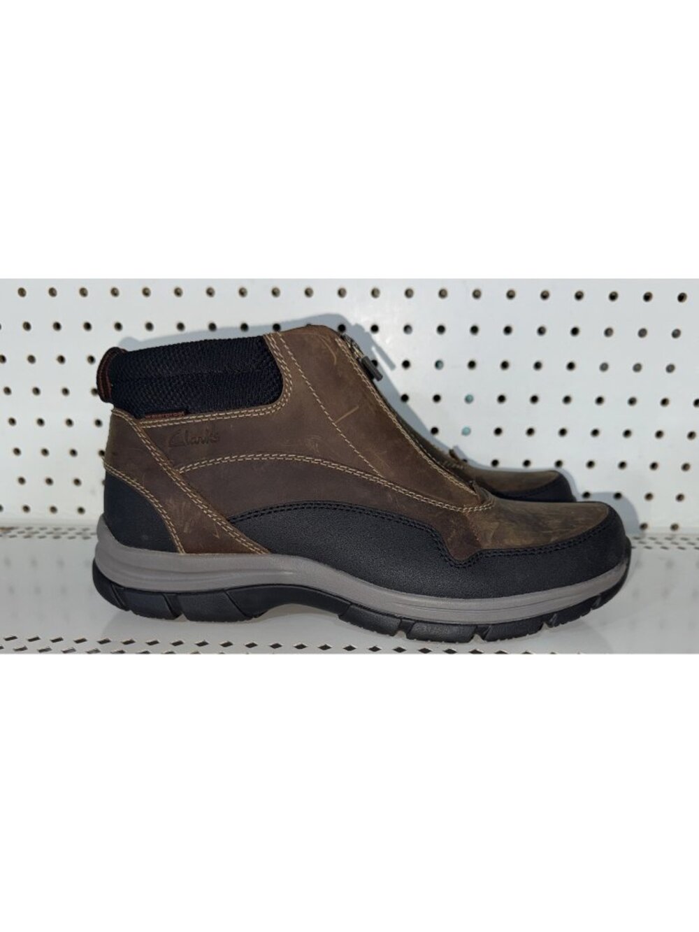 Clarks Walpath Zip Mens Leather Outdoor WP Hiking Trail Boots Size 10 Brown